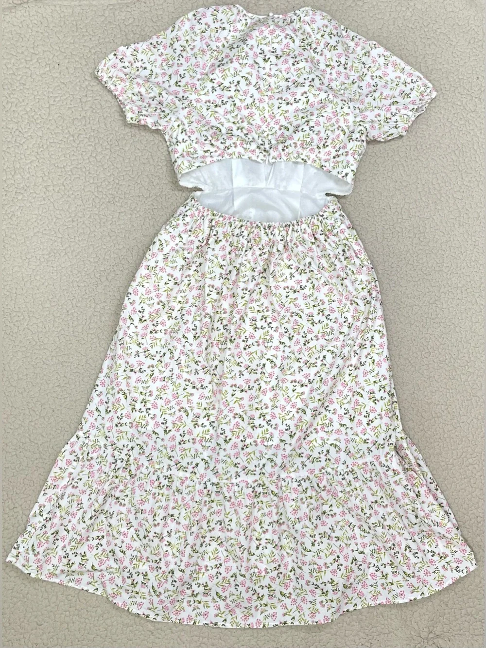 J. Crew Side-Cutout Cotton Poplin Short Sleeve Dress in Meadow Floral NWT Sz 10